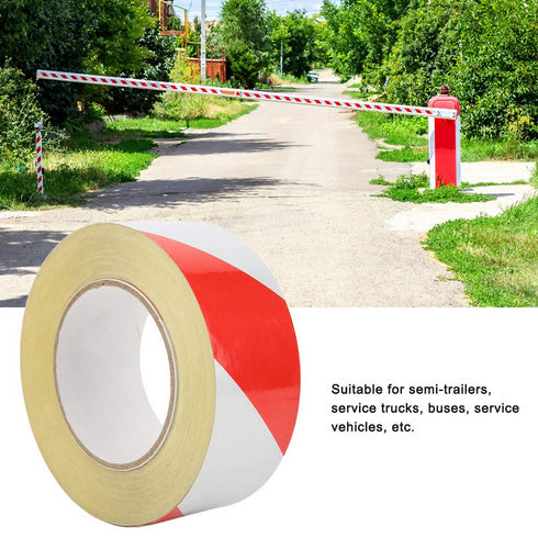 Red and White Stripe PVC Self Adhesive Caution Tape for Floor. (48mm*25m)